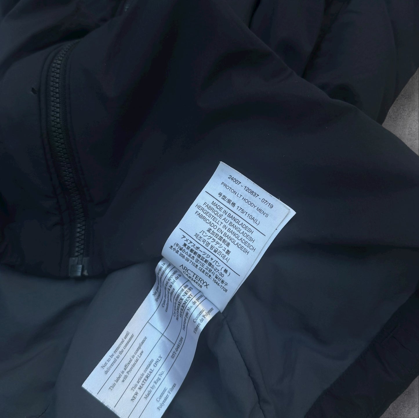 Arc’teryx Proton LT Hoody Black Size Large RRP £270+