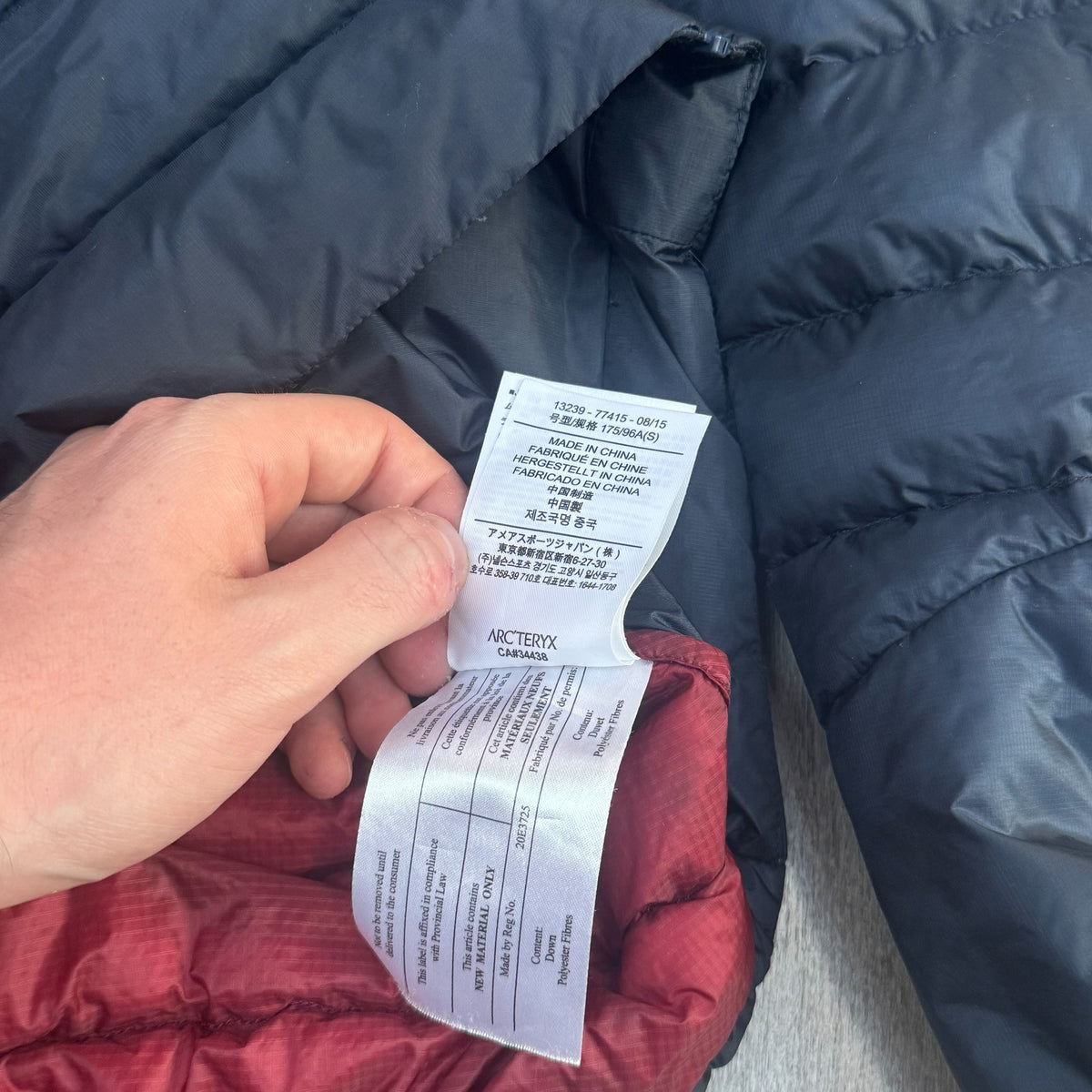 Arc'teryx Cerium Puffer Small Navy Red Inside RRP £380
