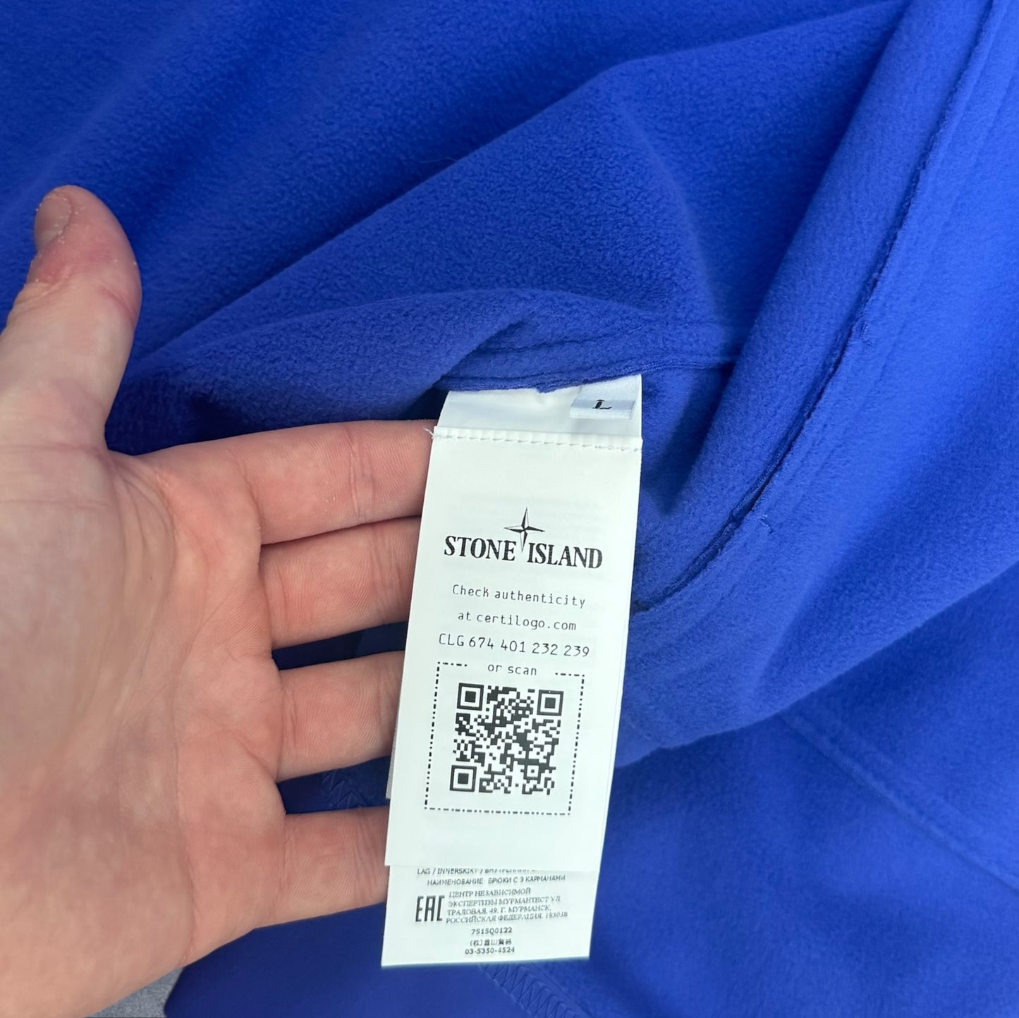 Stone Island Fleece Lined Softshell Ocean Blue Medium BNWT RRP £650