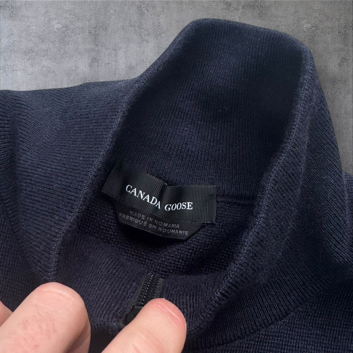 Canada Goose Merino Wool Quarter Zip Navy Size XL RRP £455