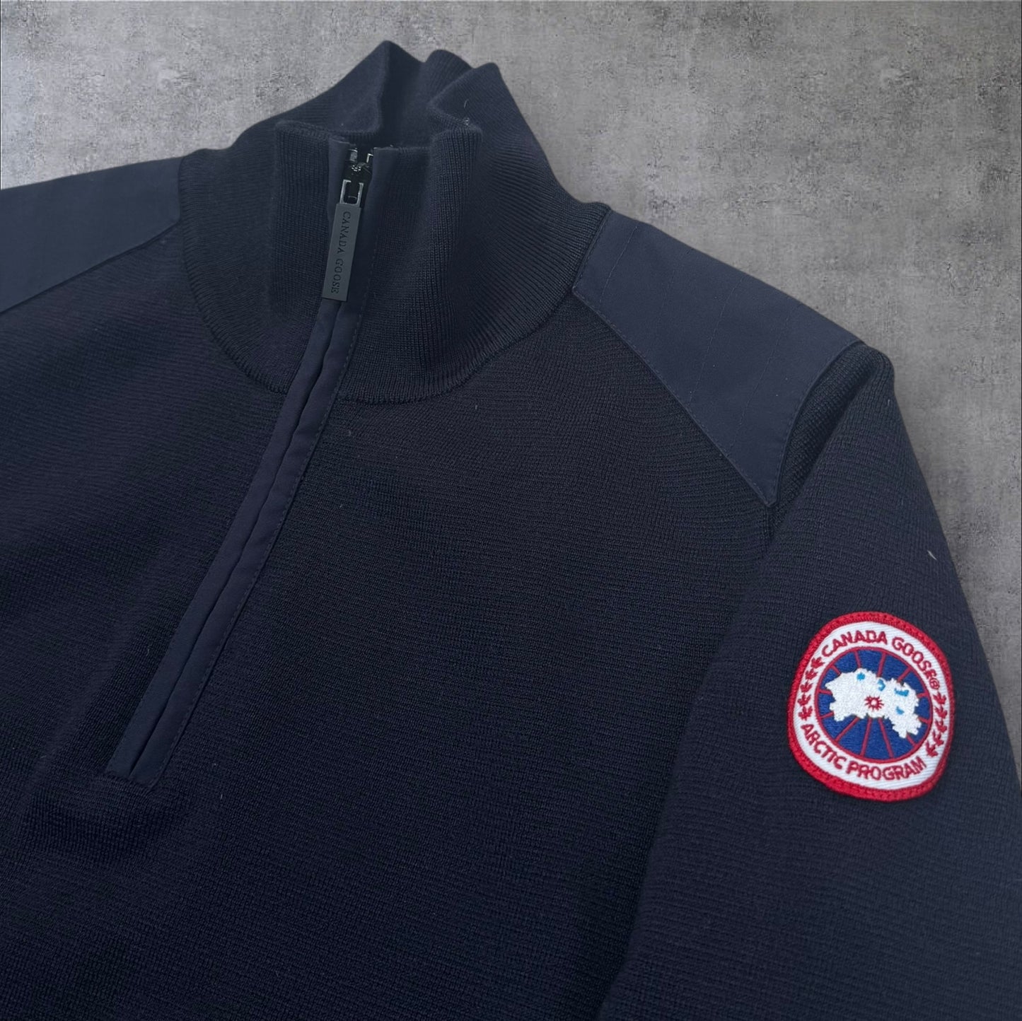 Canada Goose Merino Wool Quarter-Zip Navy Size MEDIUM RRP £450+