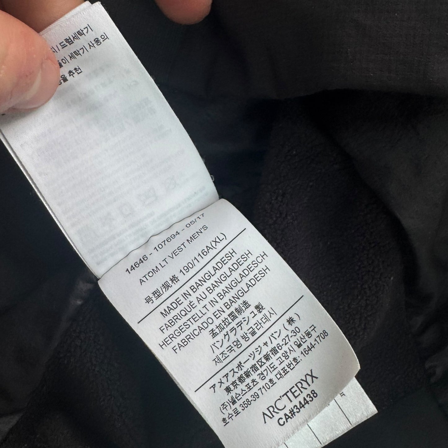 Arc’teryx Atom LT Gilet Black Size XL RRP £250+