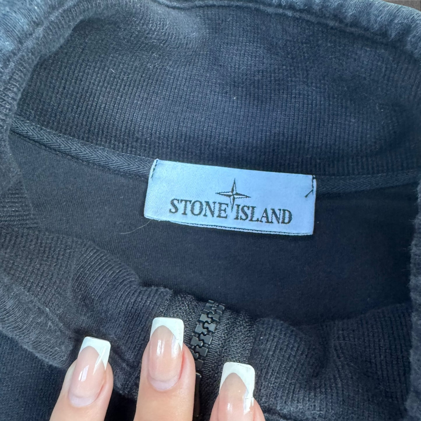 Stone Island Quarter Zip Sweatshirt Black Size Large RRP £300+