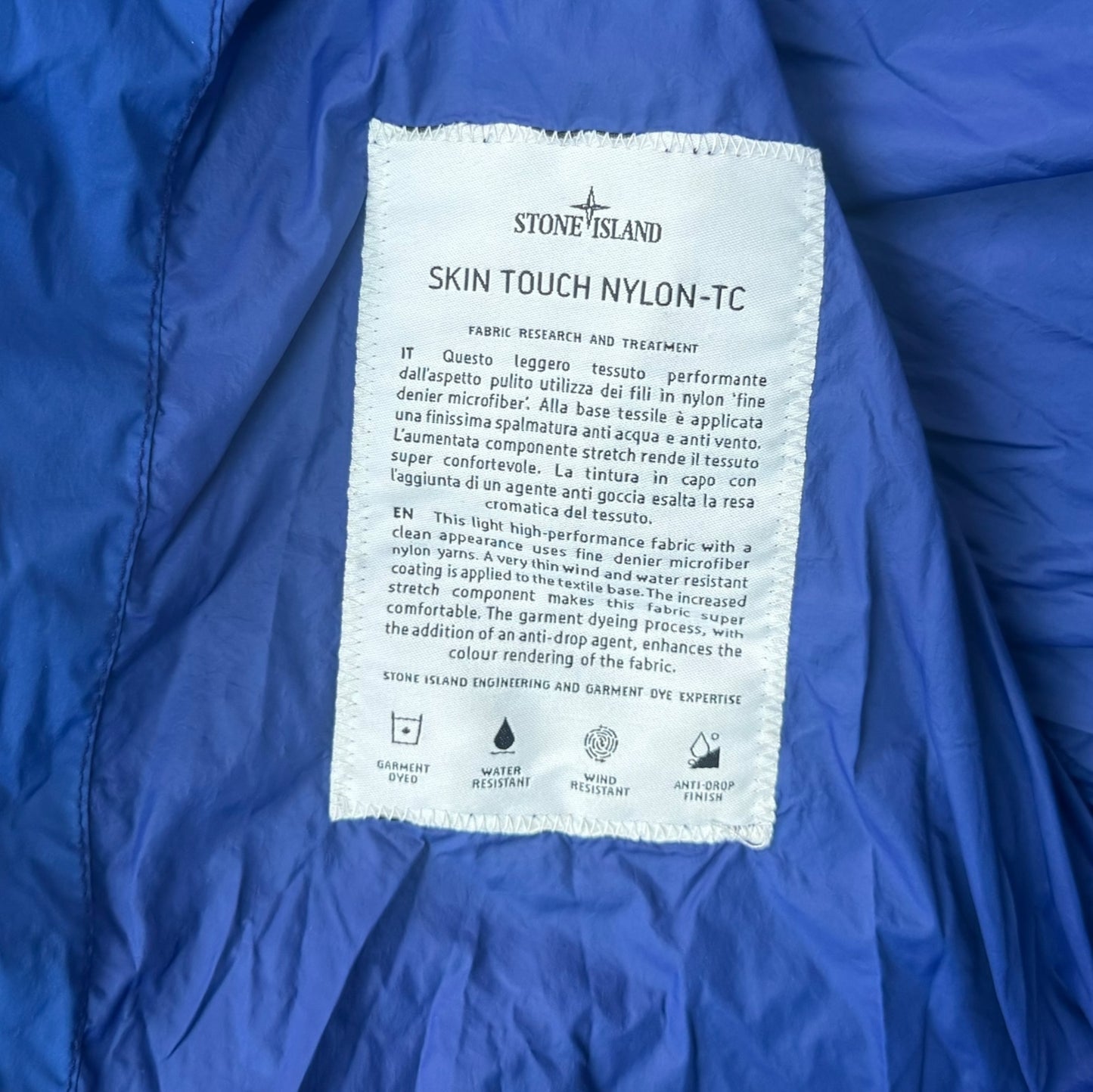 Stone Island Skin Touch Nylon-TC Jacket Royal Blue Size Large RRP £525+