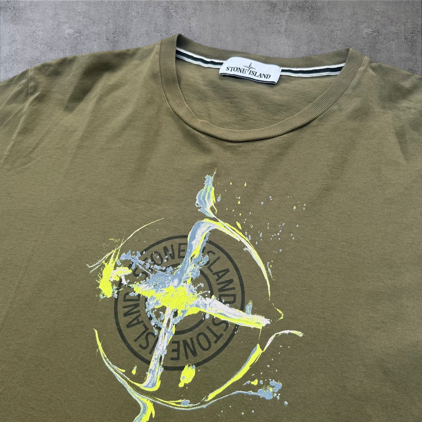 Stone Island Splash Compass T-Shirt Khaki Size Large RRP £175+