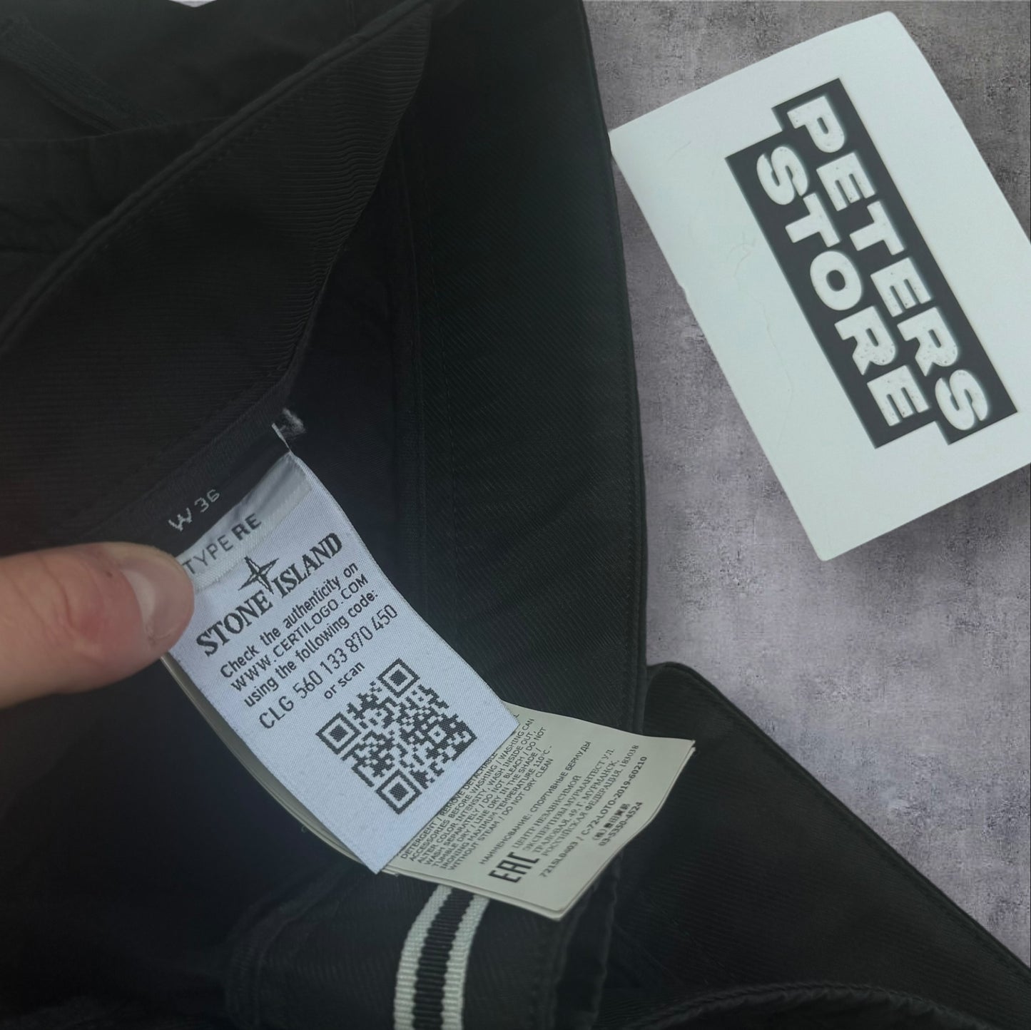 Stone Island Cargo Shorts Black Size 36W RRP £325