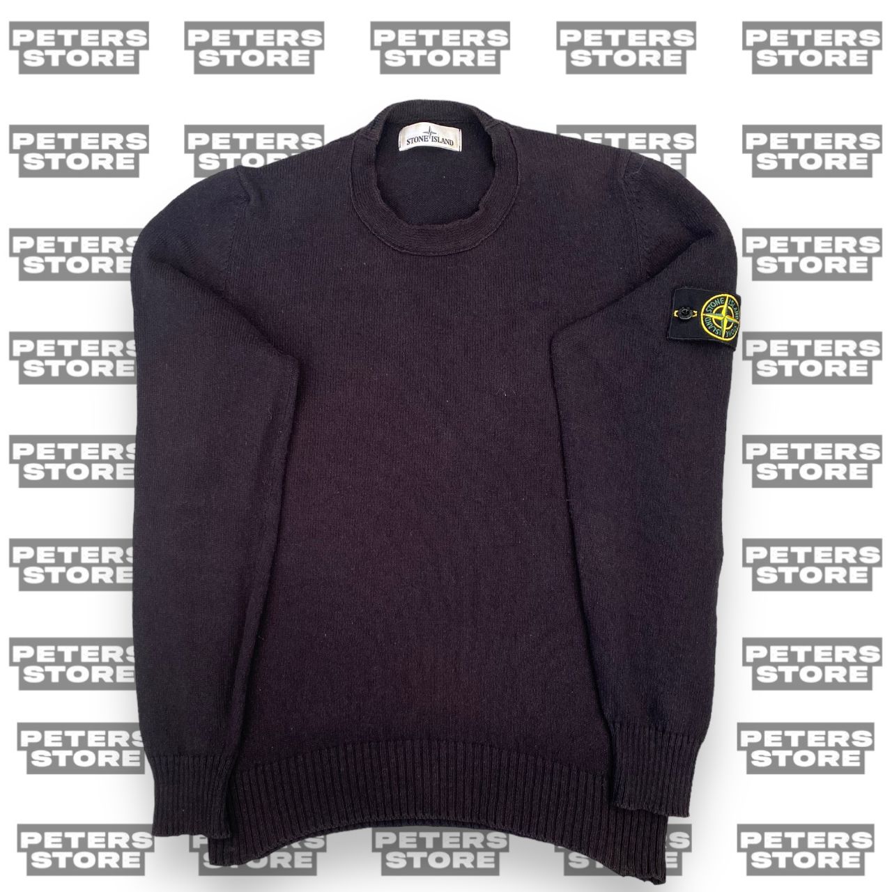 Stone island outlet black knitted jumper