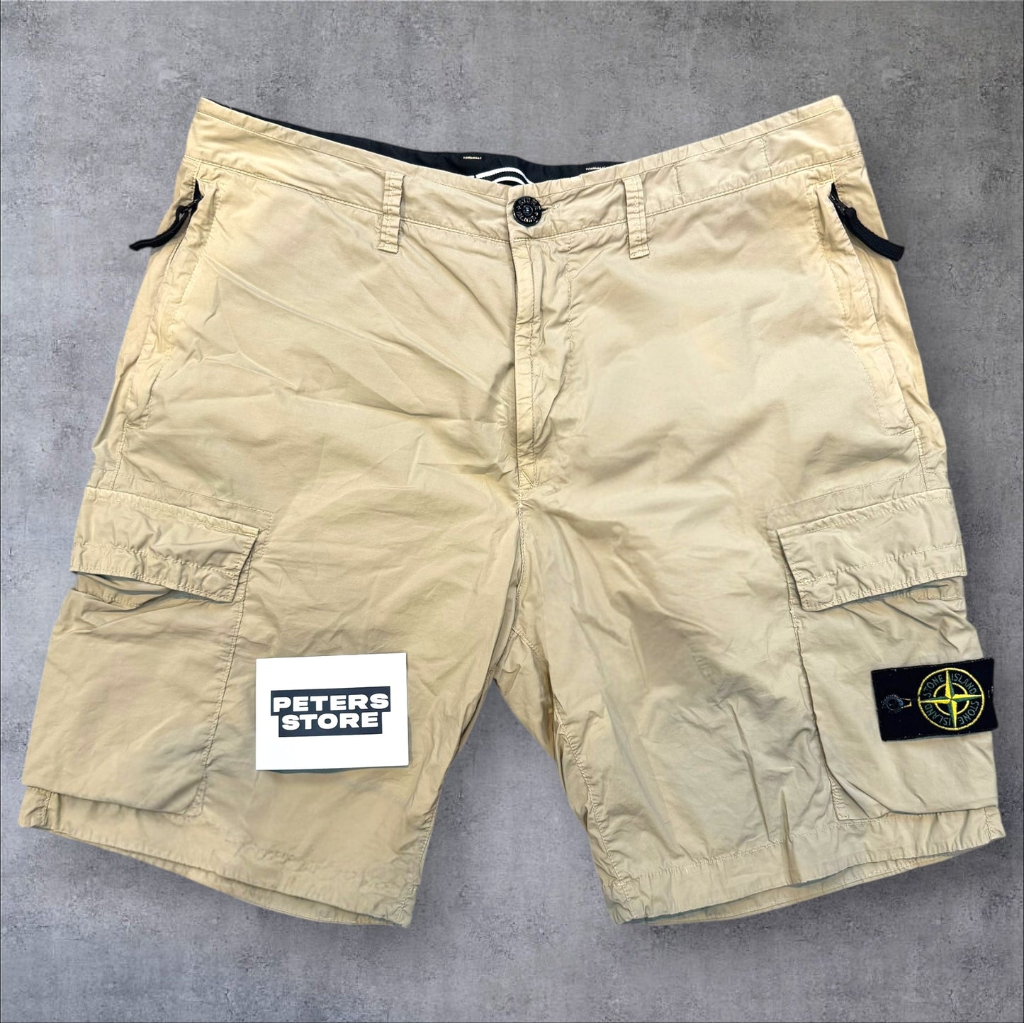 Stone Island Cargo Shorts Beige Size 34W RRP £320
