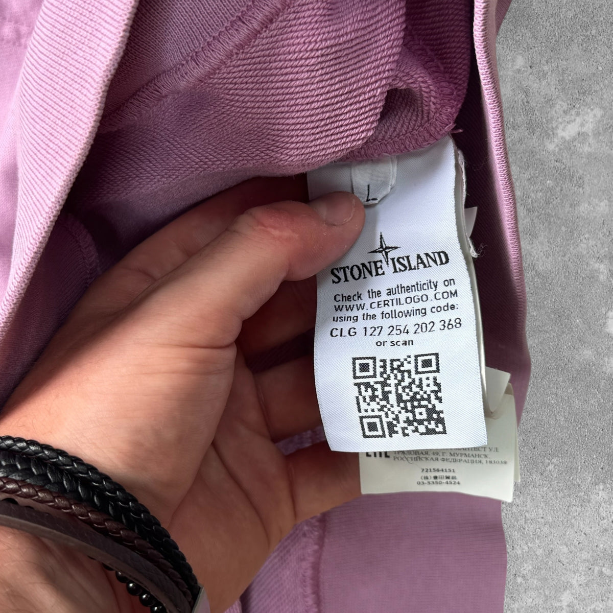 Stone Island Hoodie Men's Large Pink RRP £350
