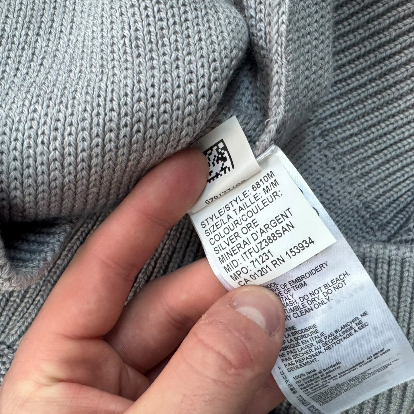 Canada Goose Merino Wool Patterson Jumper Grey Size medium RRP £400+