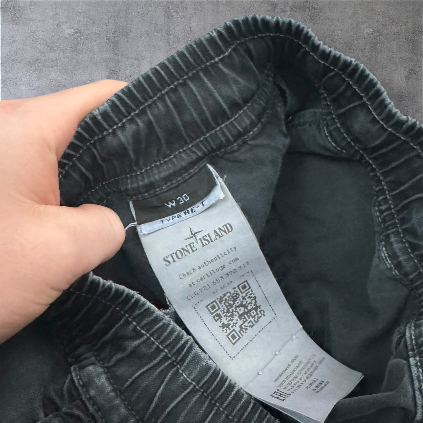 Stone Island Grey Wash Elasticated Waist Cargos 30W RRP £350