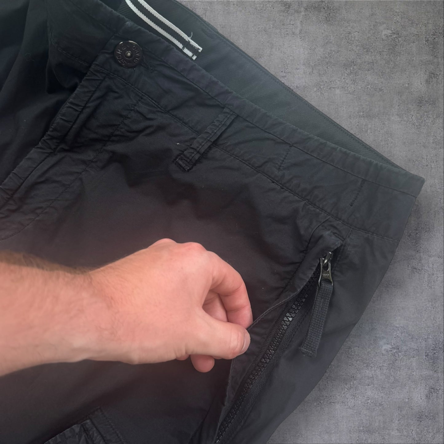 Stone Island Cargo Shorts Black Size 36W RRP £325