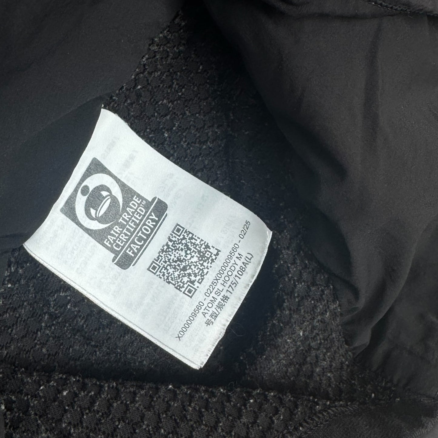 Arc'teryx Atom SL Hoody Large Black 2025 RRP £250