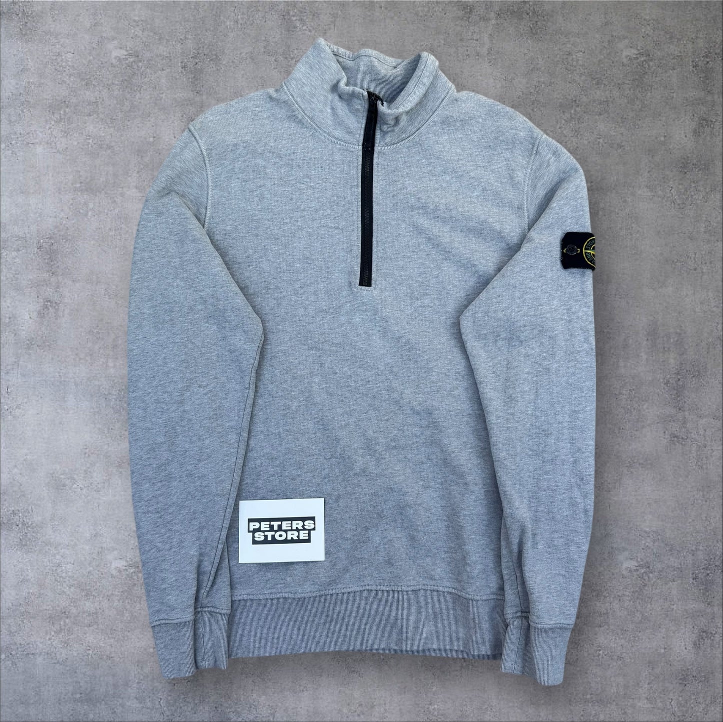 Stone Island Quarter Zip Sweatshirt Grey Size Large RRP £300+