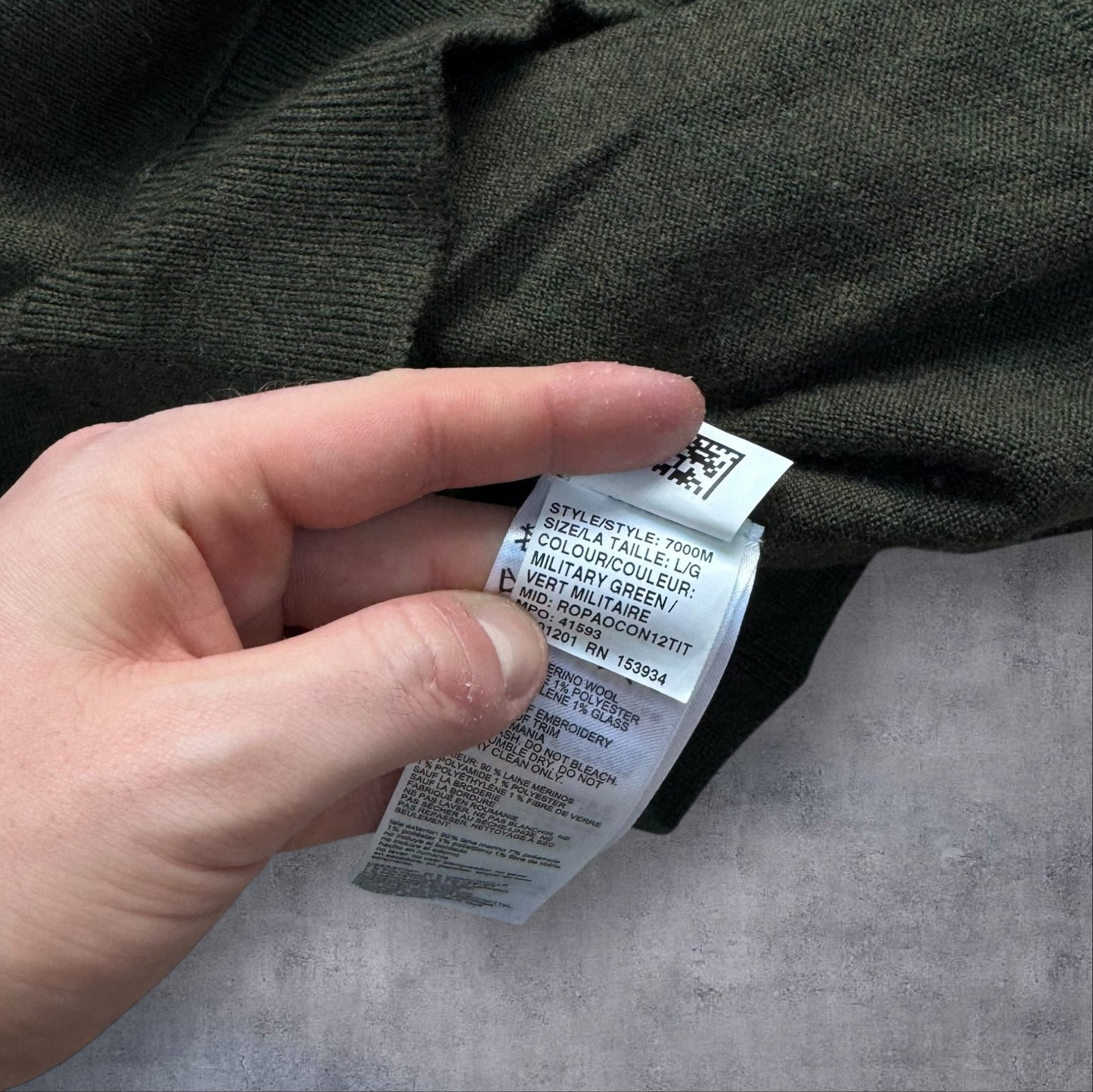 Canada Goose Merino Wool Hoodie Khaki Large RRP £350