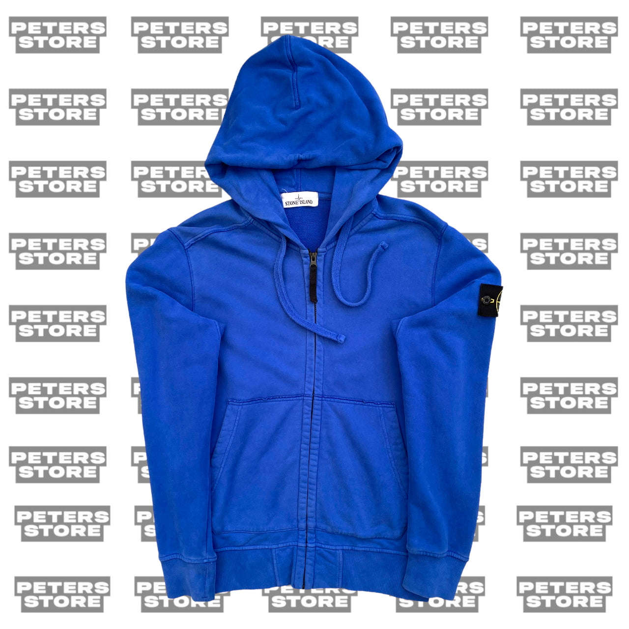 Royal blue stone island hoodie sale