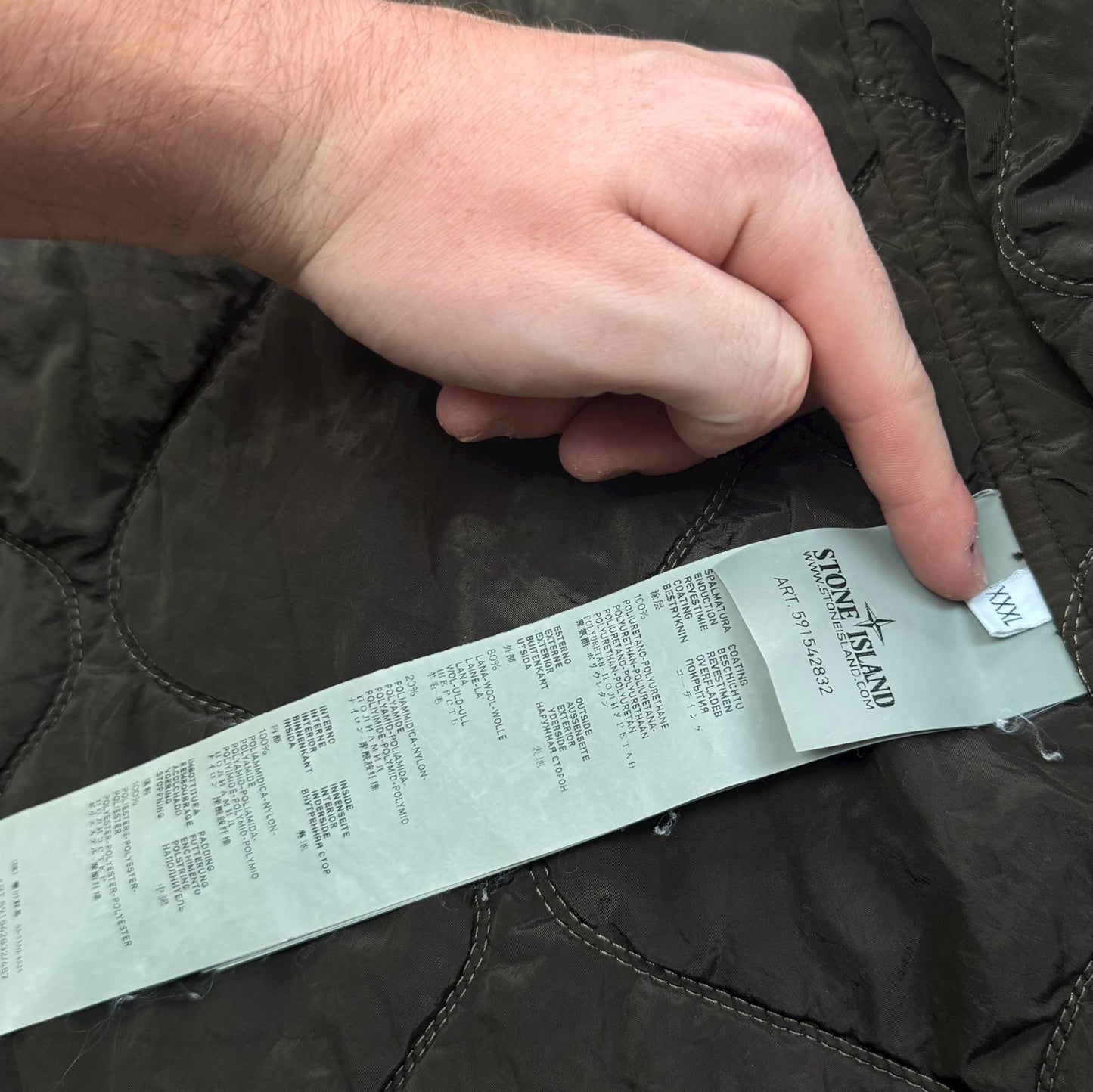 Stone Island Ghost Panno Tinto in Capo Più Mussola Gommata MGP Ghost Piece 3XL RRP £600+