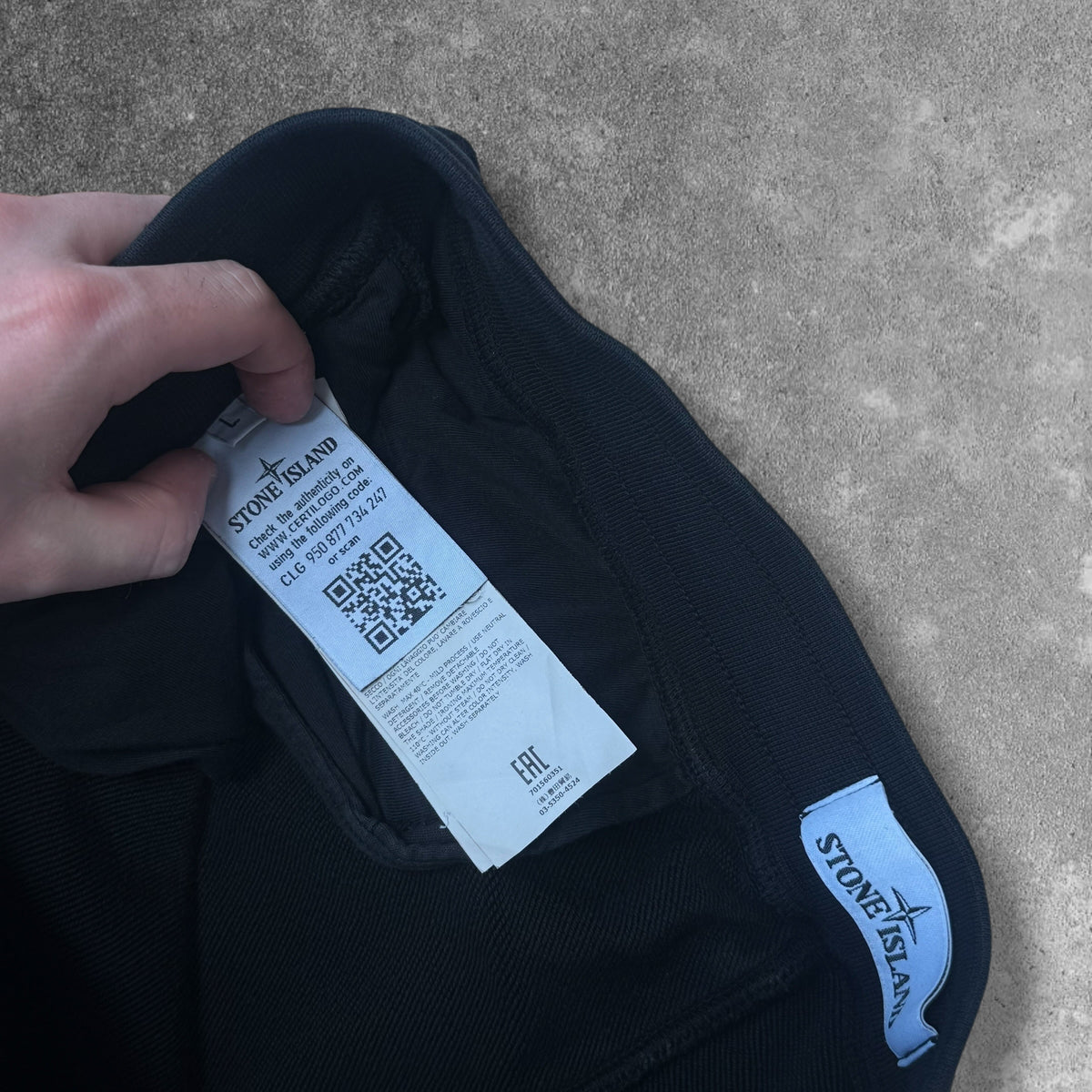 Stone Island Cotton Fleece Cargo Joggers Black Men's Large RRP £235