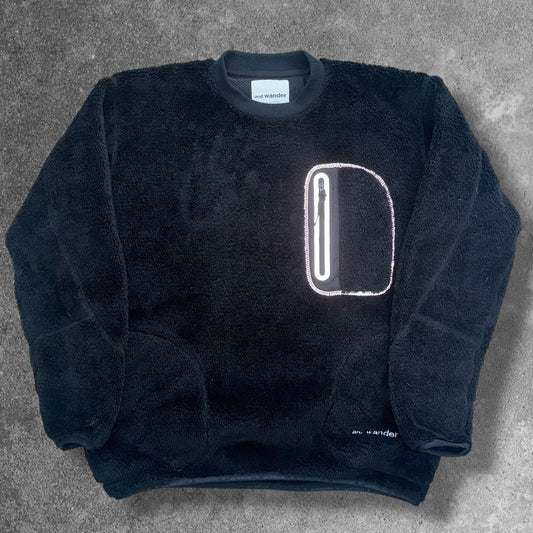 and wander Polartec Teddy Fleece Jumper Size 4 (Large) Black RRP £250