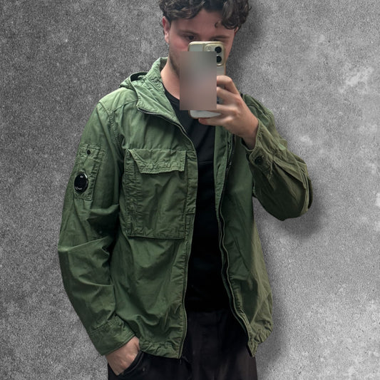 C.P. Company Hooded Utility Overshirt Lens Men's Medium Fits Large Green