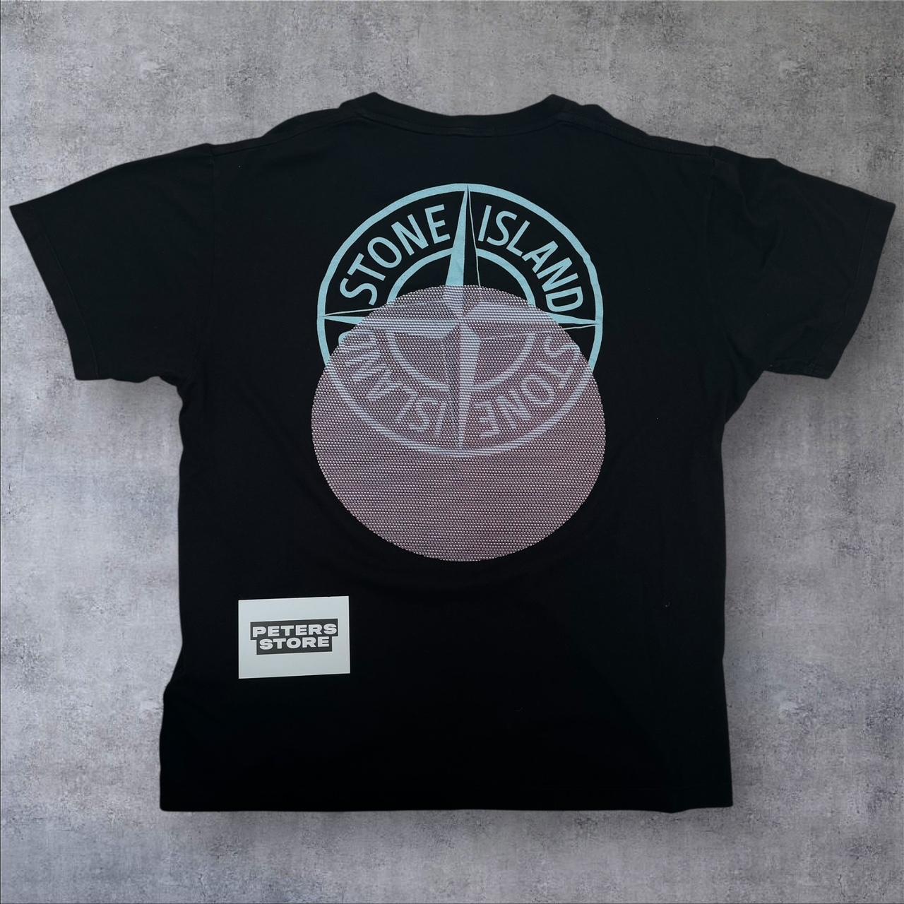 Stone Island T-Shirt Men’s Large Black Big Compass Back Print Tee RRP £195