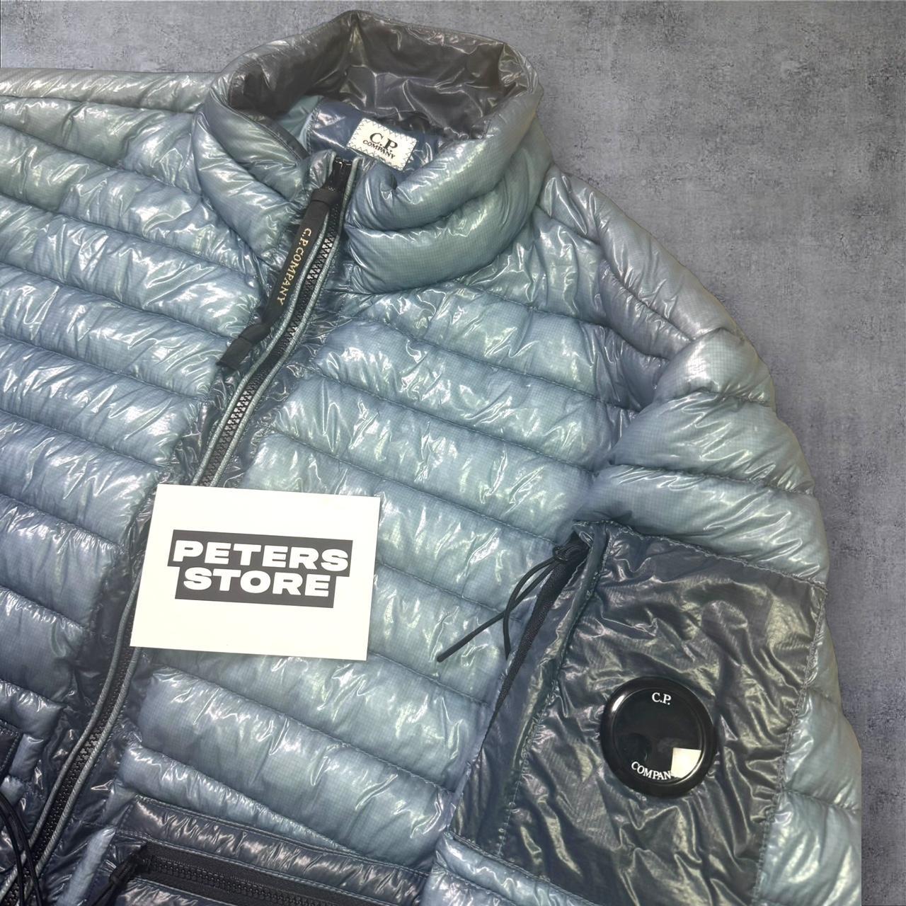 CP Company DD Down Jacket Men’s Large Blue Lens Sleeve Lightweight Puffer RRP £500