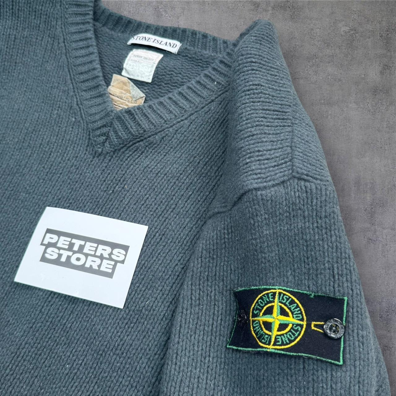 Stone Island Vintage Edge 90s V-Neck Jumper Size Large RRP £295+