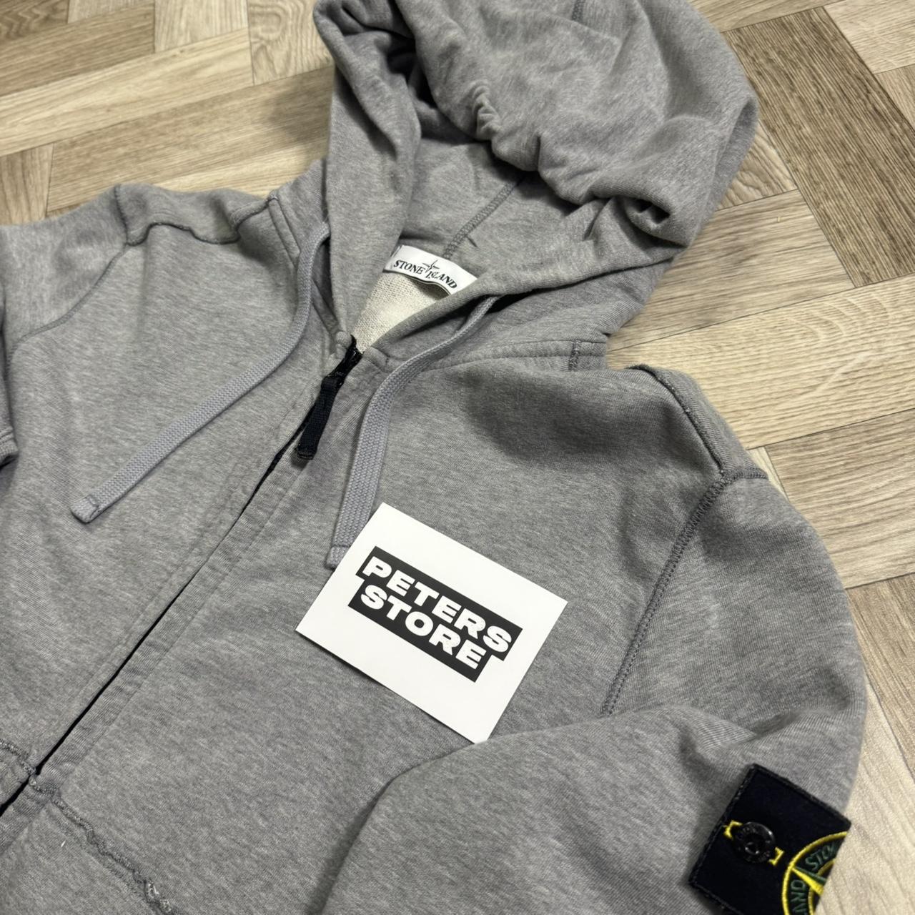 Stone Island Grey Zip Up Hoodie Jumper