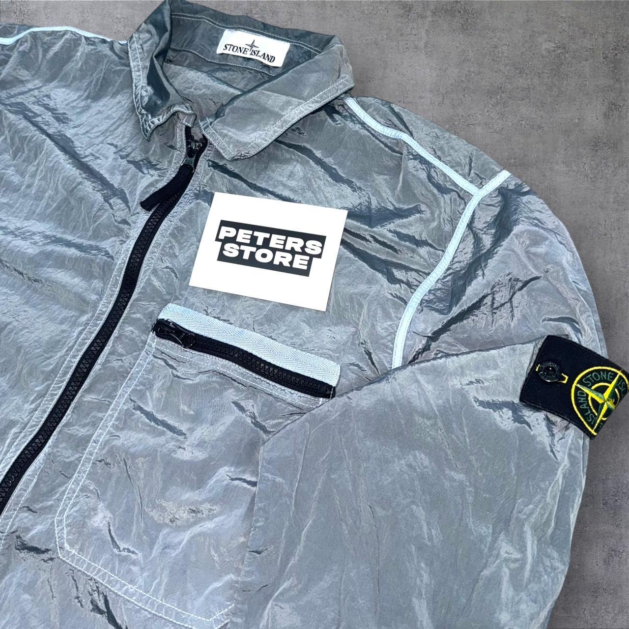 Stone Island Reflective Nylon Metal Shirt Jacket Men’s Large Blue Zip Overshirt RRP £500