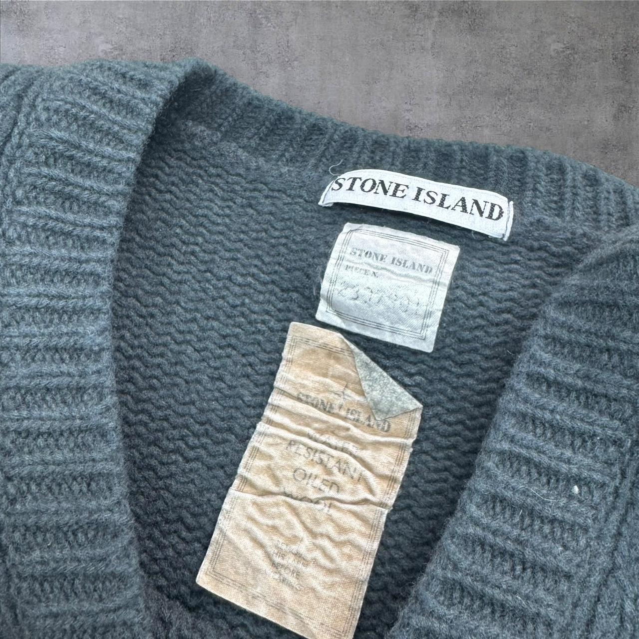 Stone Island Vintage Edge 90s V-Neck Jumper Size Large RRP £295+