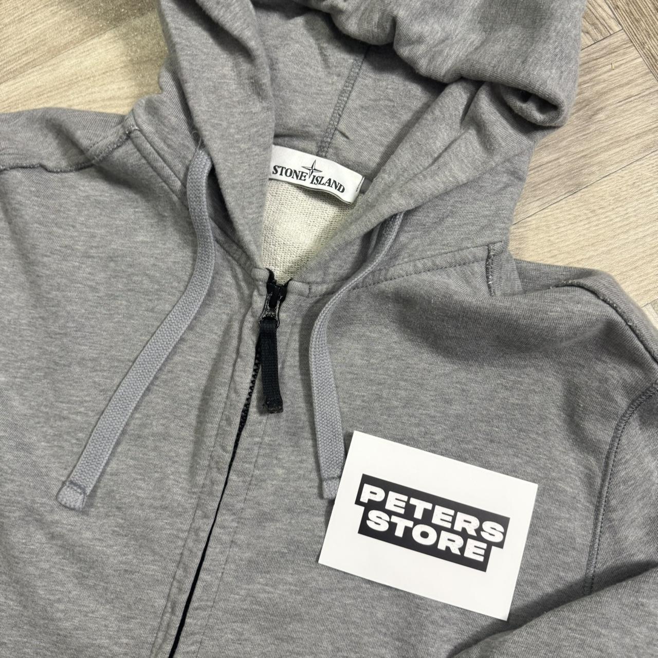 Stone Island Grey Zip Up Hoodie Jumper
