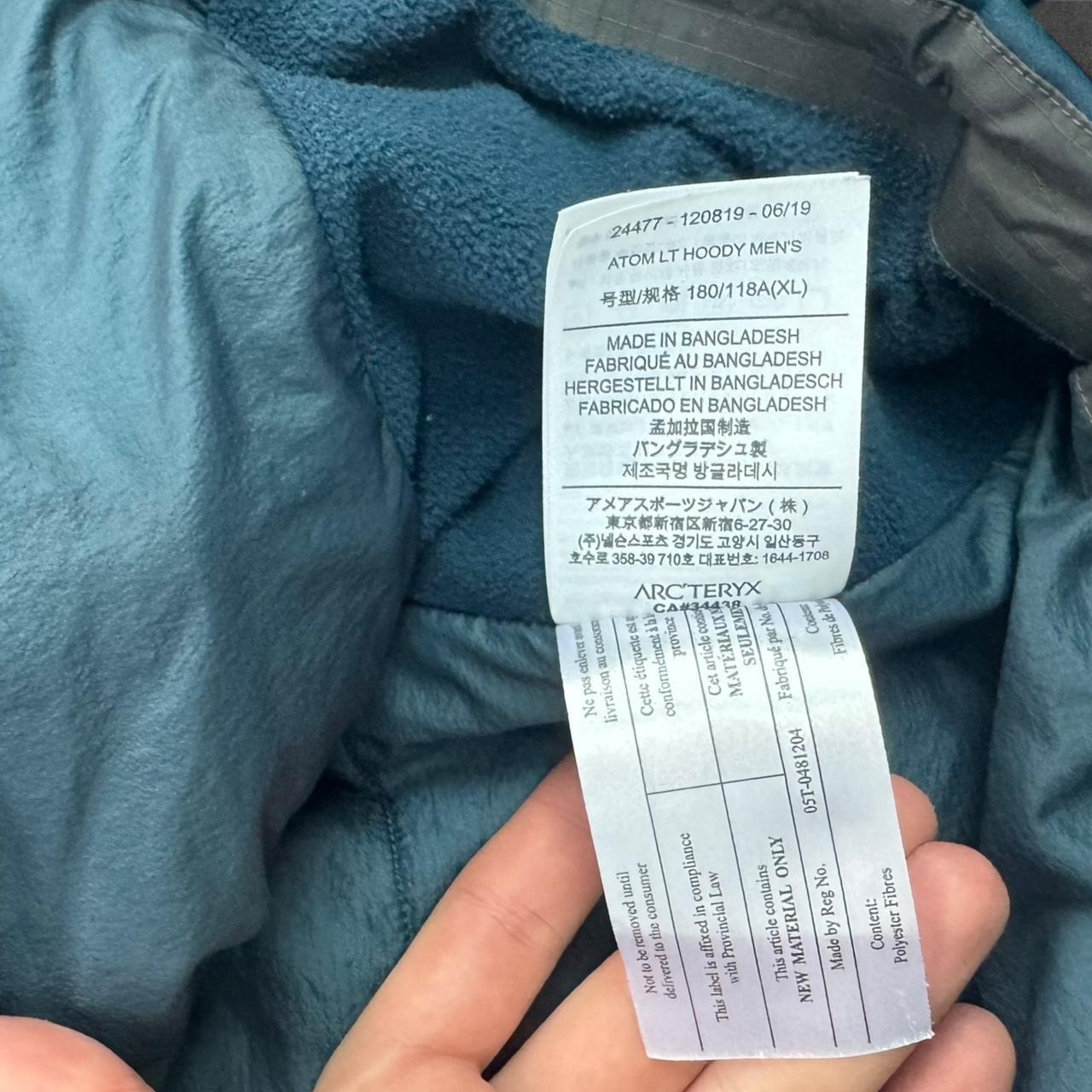 Arc’teryx Atom LT Hoody Men’s Large Blue Teal Lightweight Insulated Jacket RRP £280
