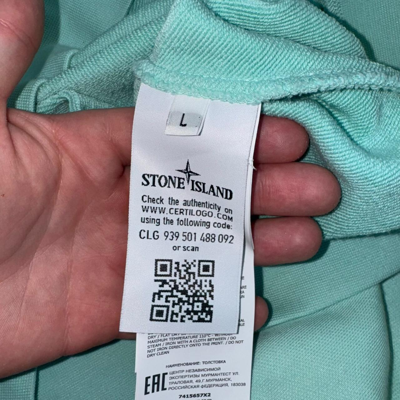 Stone Island Marina Sweatshirt Men’s Large Aqua Mint Crewneck Jumper RRP £275