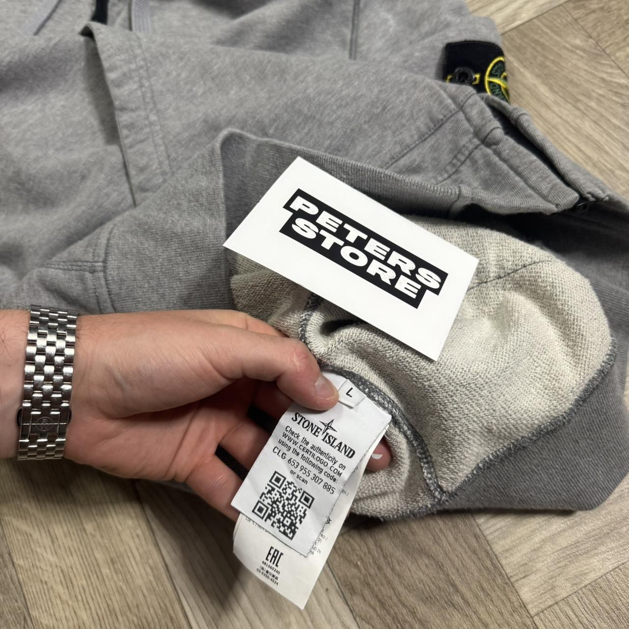 Stone Island Grey Zip Up Hoodie Jumper