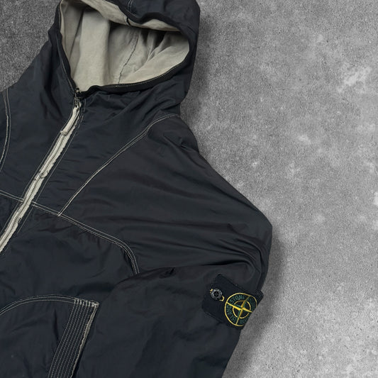 Stone Island SS 2005 Hooded Jacket Men's XL Dark Grey Contrast Stitch