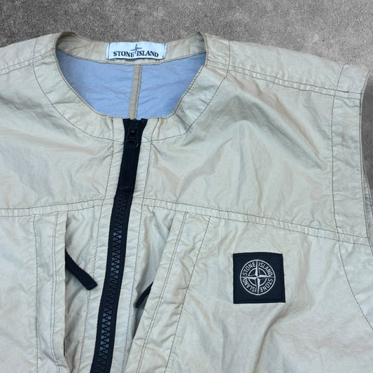 Stone Island Membrana 3L TC Gilet Men's Large Beige Vest