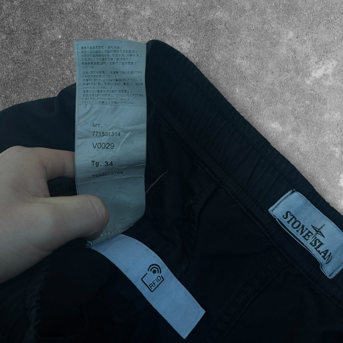 Stone Island Cargo Trousers Men's 34W (Large) Black Garment Dyed RRP £230+