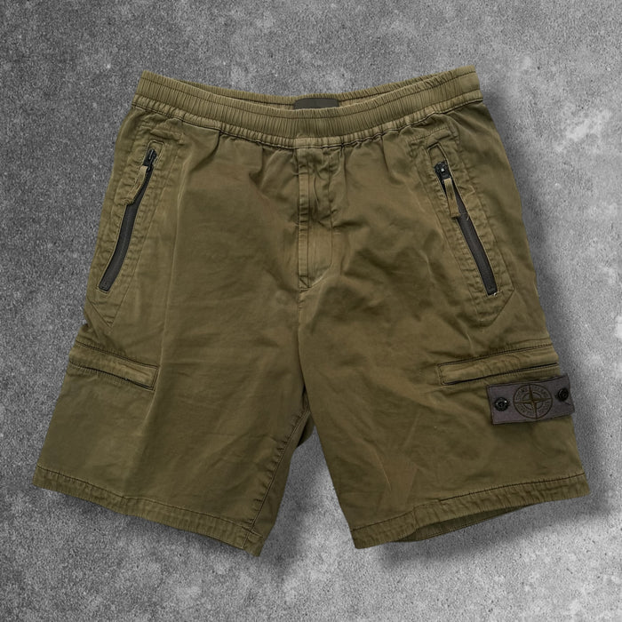 Stone Island Ghost Piece Type CO Cargo Shorts Khaki Men's W32 RRP £285