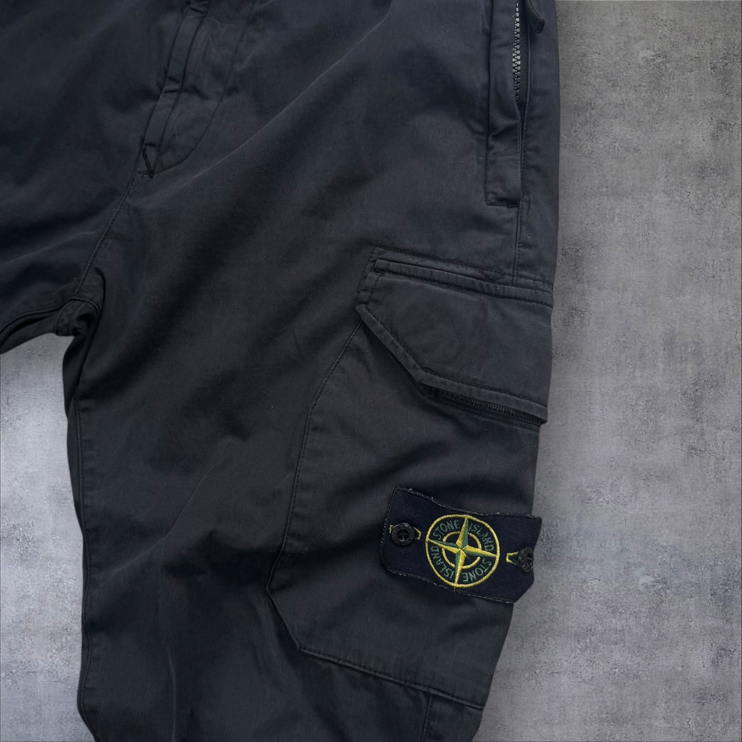 Stone Island Cargos 34W Black Elastic Waist RRP £395