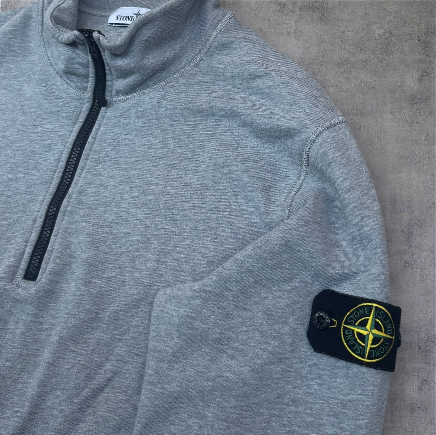 Stone Island Grey Quarter Zip Sweatshirt RRP £350