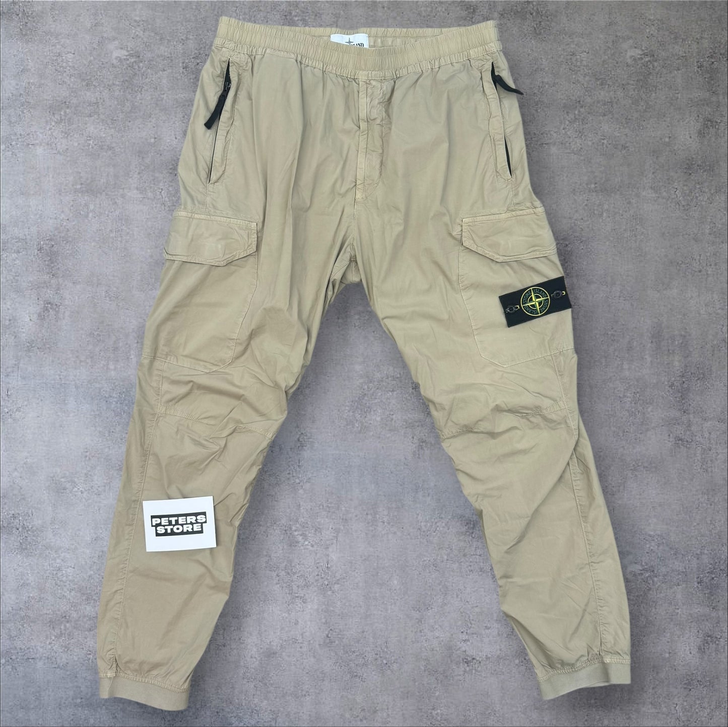 Stone Island Cargos 34W Tan Elastic Waist RRP £395
