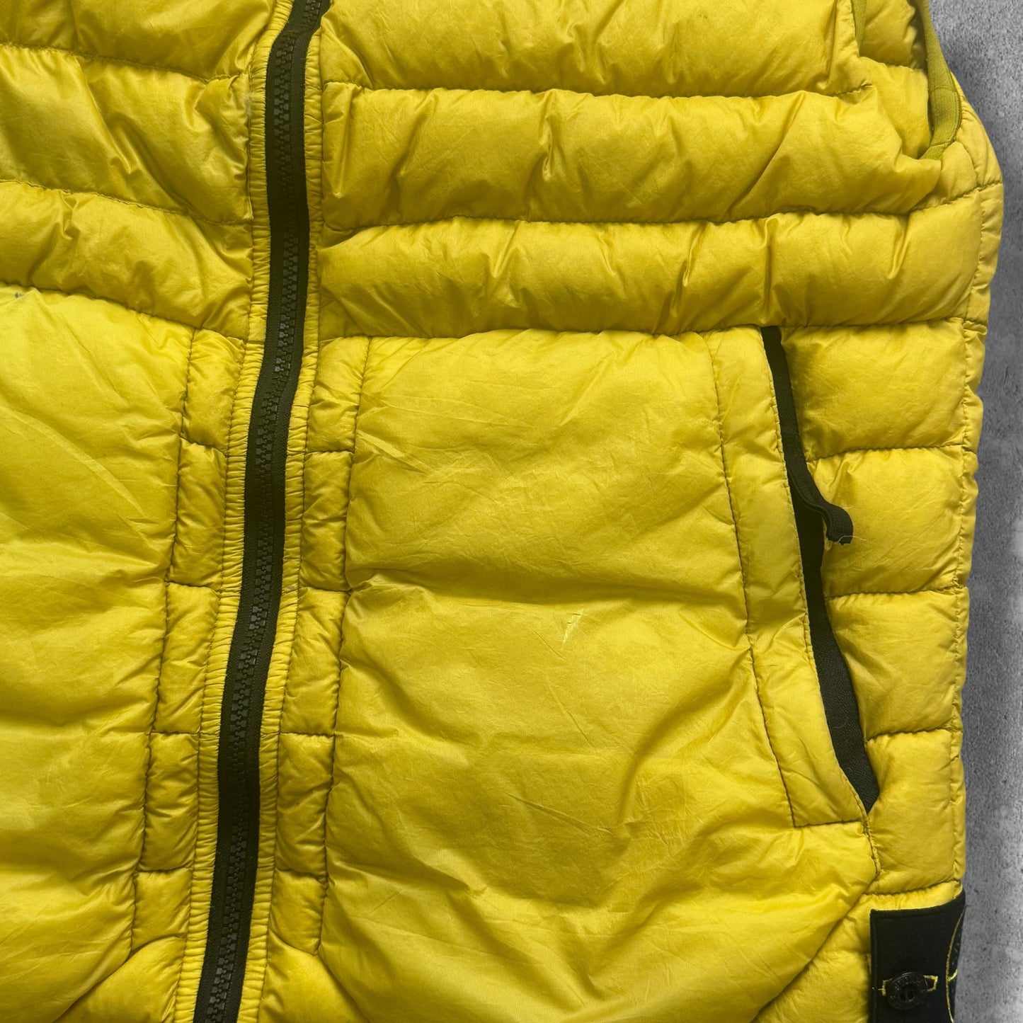 Stone Island Micro Yarn Down Gilet Yellow RRP £450