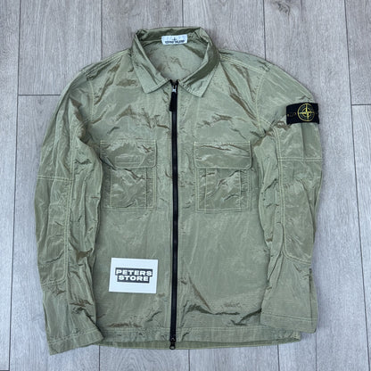 Stone Island Nylon Metal Rip Stop Overshirt Jacket Medium Green £250