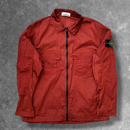 Stone Island red Nylon Metal Ripstop overshirt front