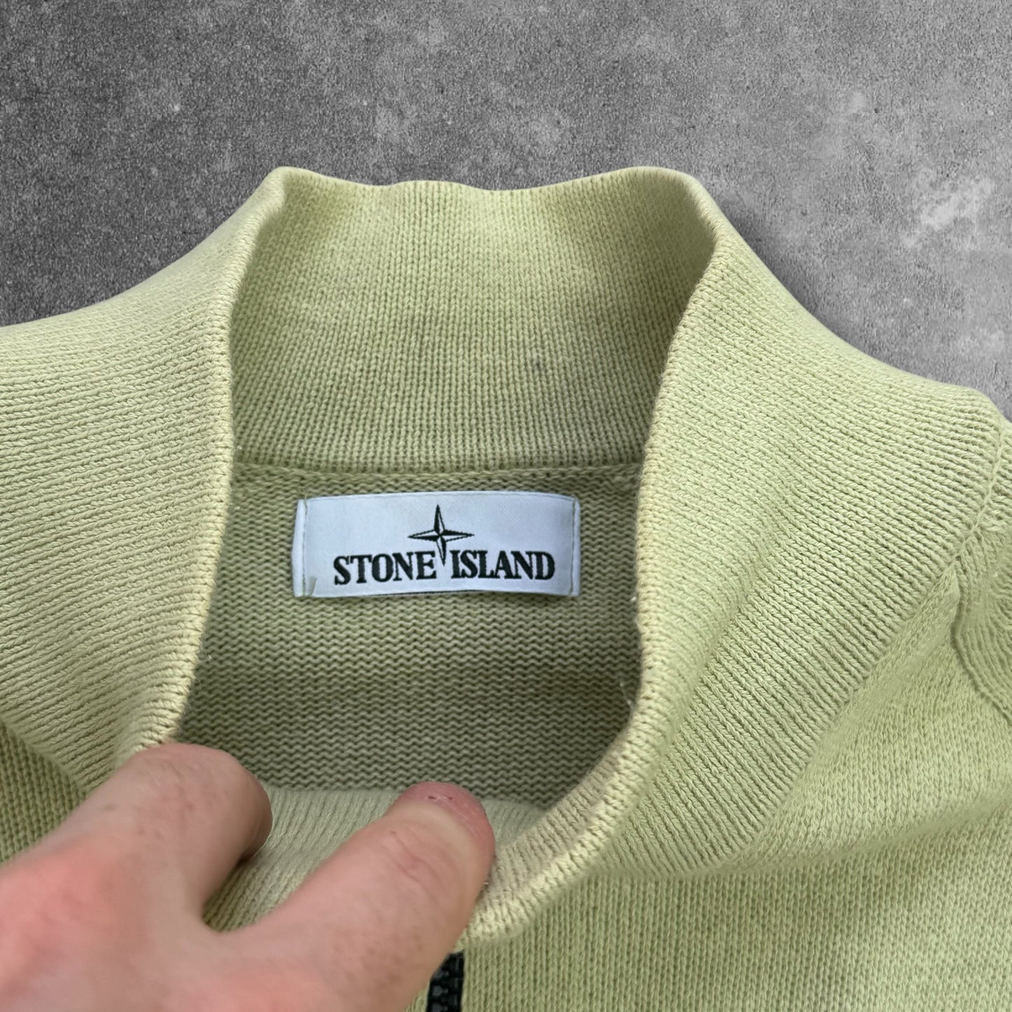 Stone Island Cotton Knit Quarter Zip Jumper Size XL RRP £300