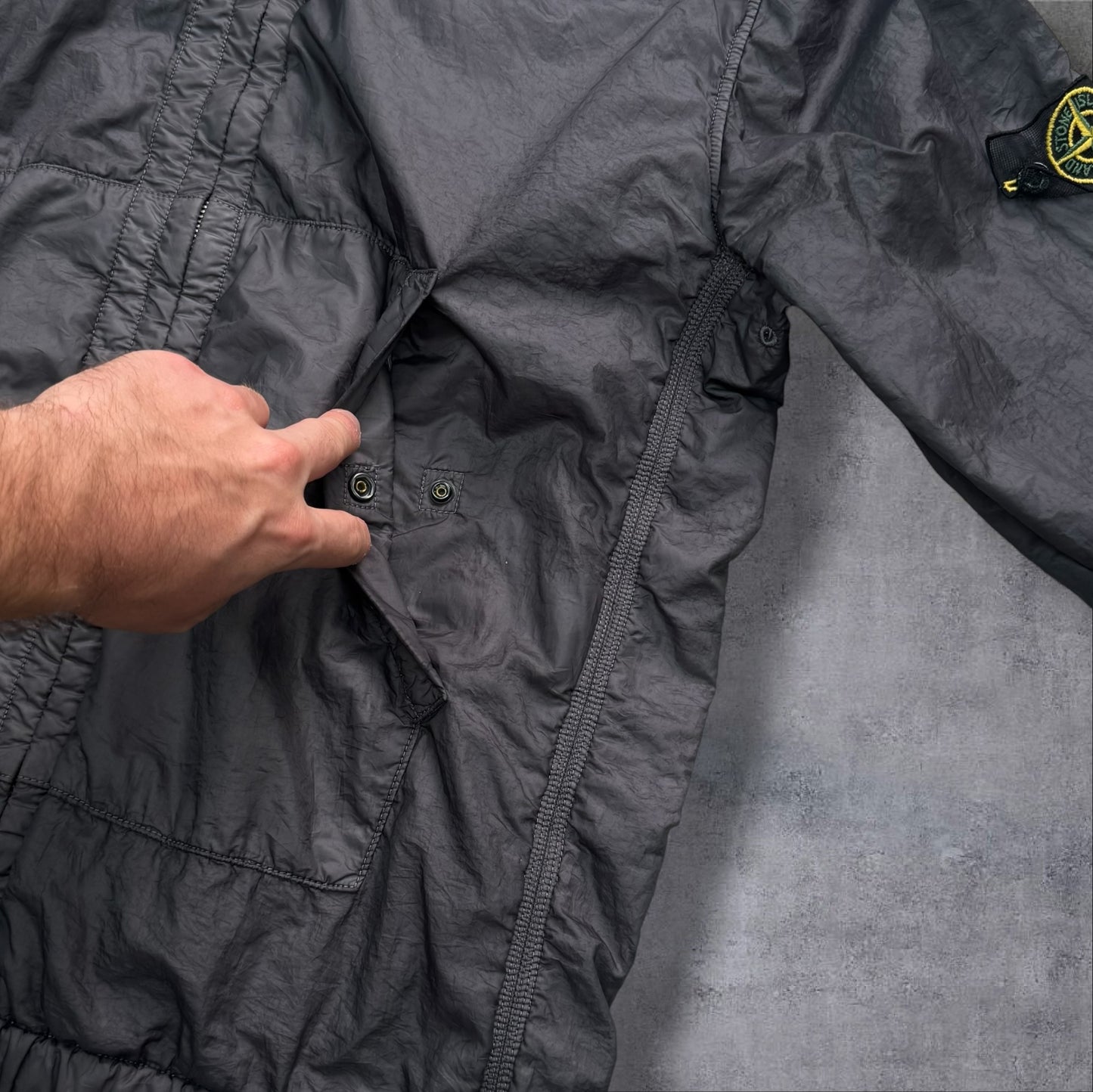 Stone Island Mesh Badge Jacket XL 2008 Charcoal RRP £600