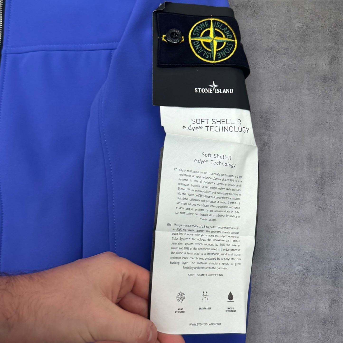 Stone Island Fleece Lined Softshell Ocean Blue Medium Brand New With Tags RRP £650