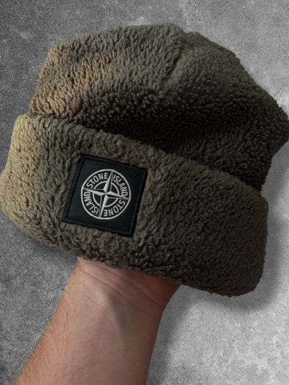Stone Island Teddy Fleece Beanie Medium Brown RRP £120