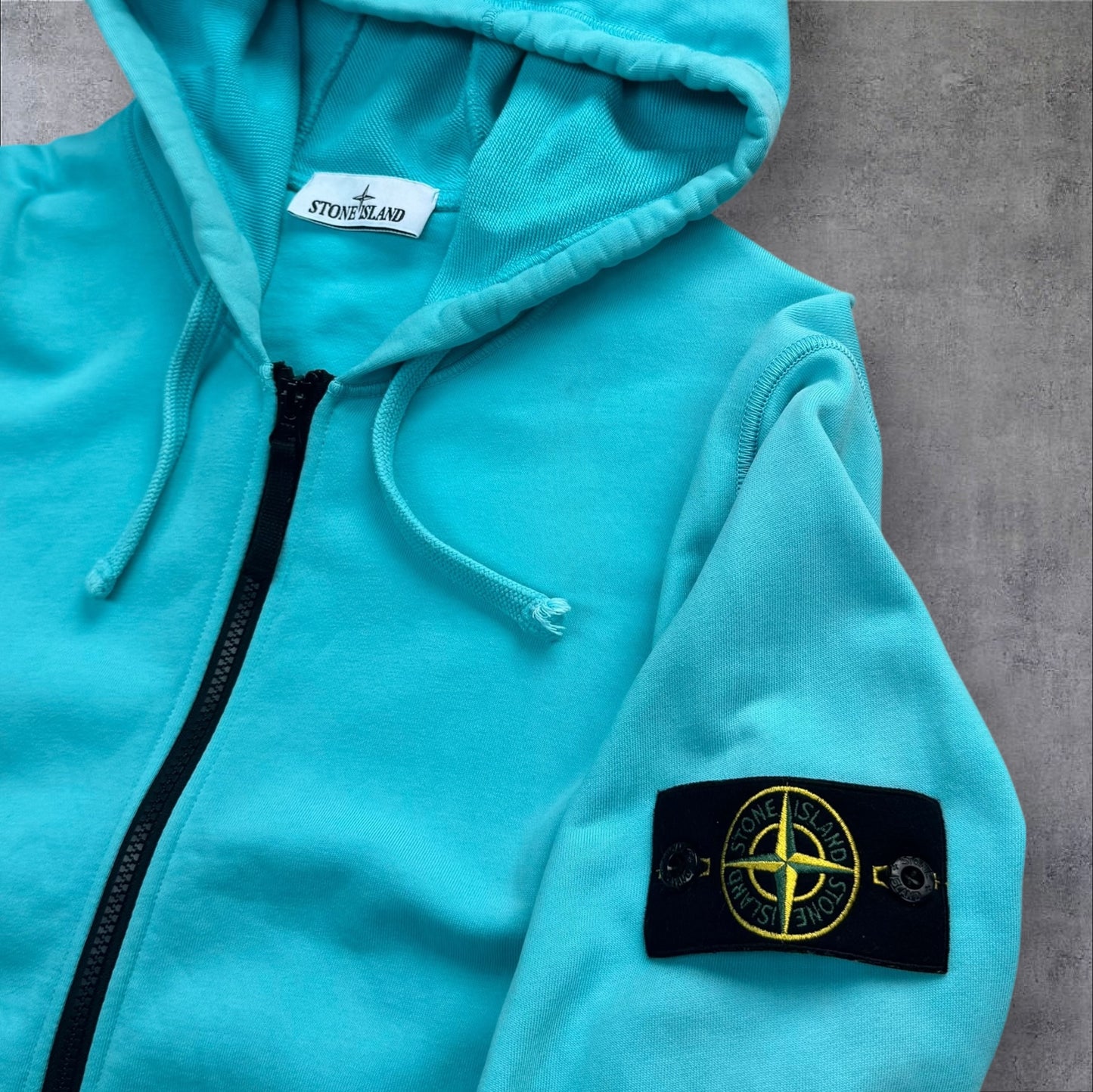Stone Island Zip Up Hoodie Baby Blue Large RRP £275