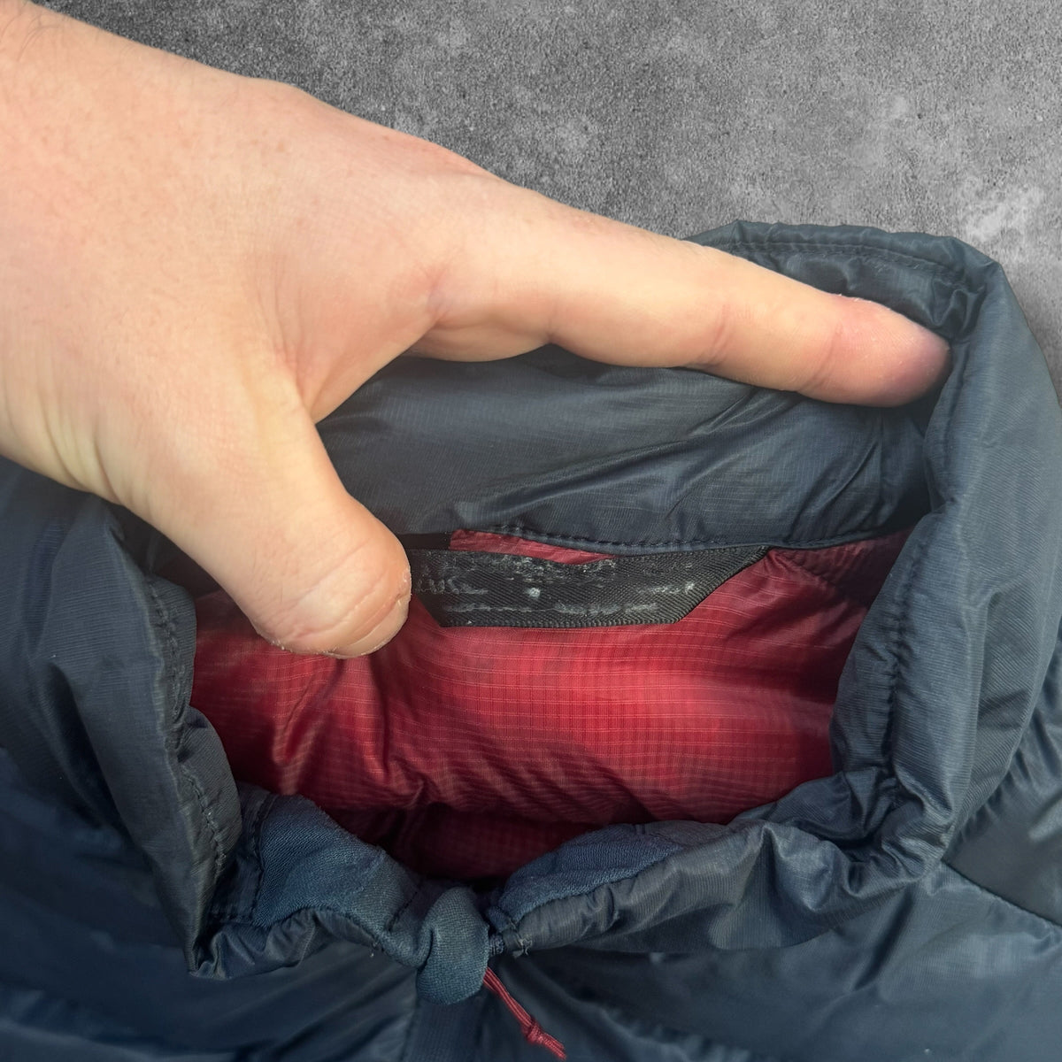 Arc'teryx Cerium Puffer Small Navy Red Inside RRP £380